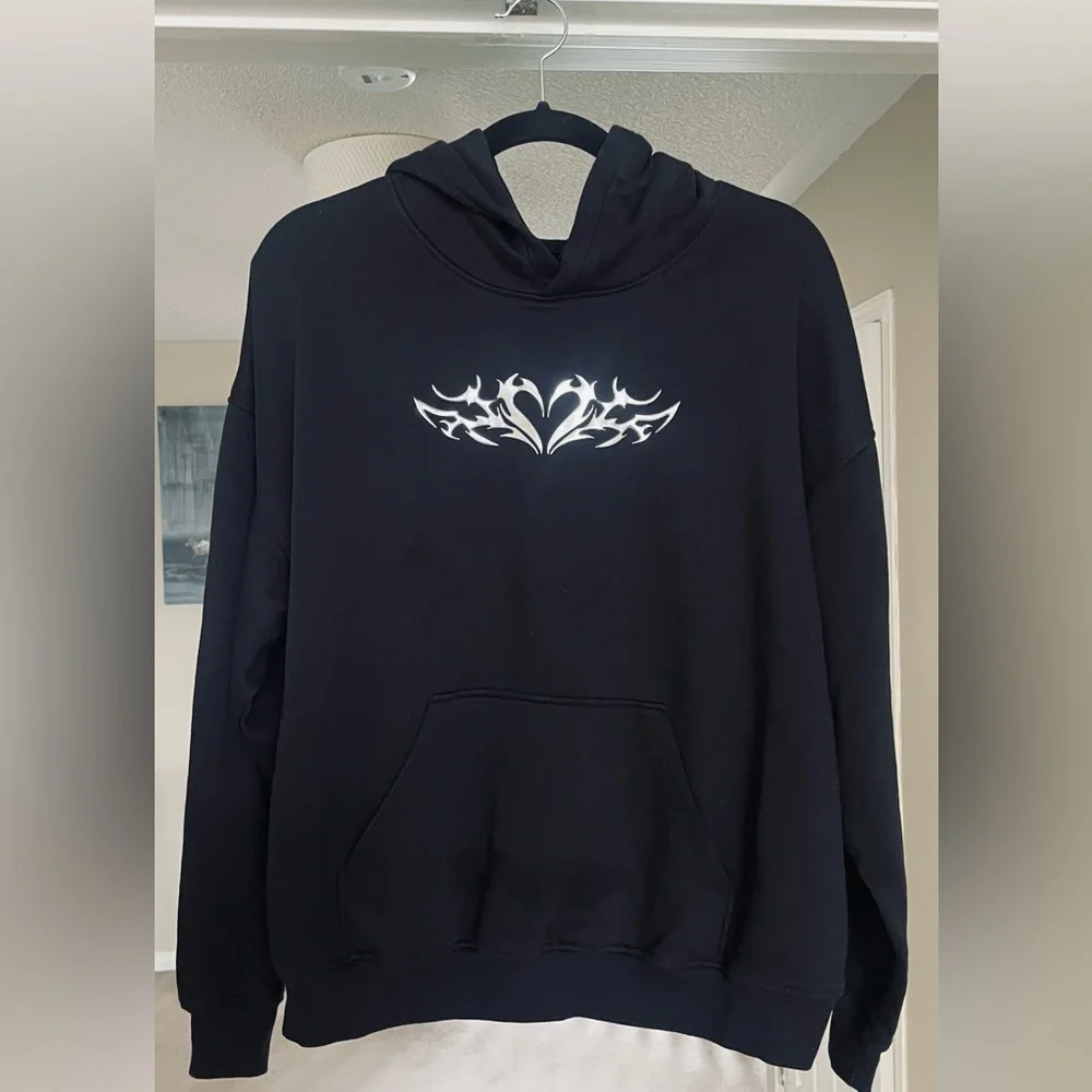 H&M oversized motif-detail hoodie sz large - Picture 4 of 5